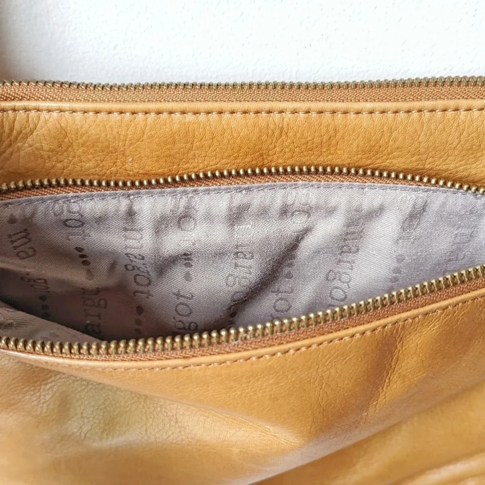 MARGOT New York Whiskey Tan Leather Accordion Crossbody